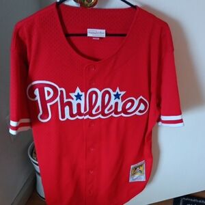 Majestic Red Phillies Mens Jersey